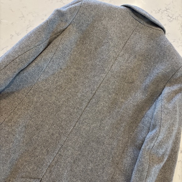 Lauren Ralph Lauren Wool Blend 3-Button Coat Gray Chevron-like Pattern Womens 12 - Picture 9 of 12